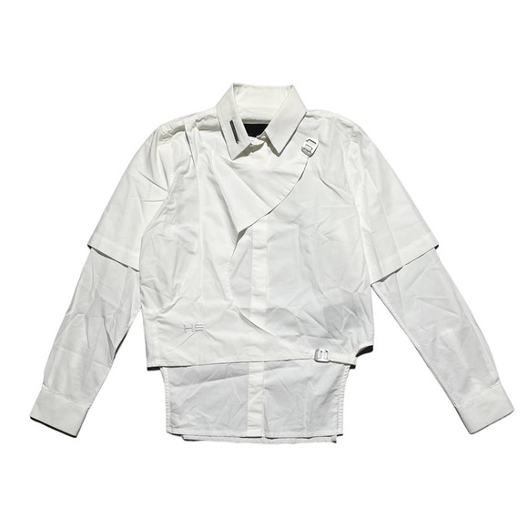 Paneled layered clasp button down - Picture 1 of 4